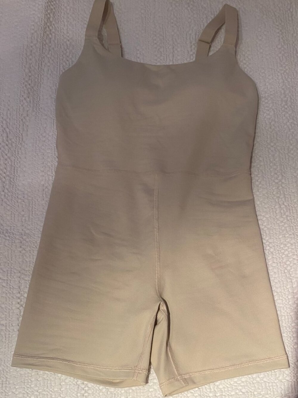 Aerie Offline Hugger Square Neck Athletic Romper Bodysuit Beige - Size XS